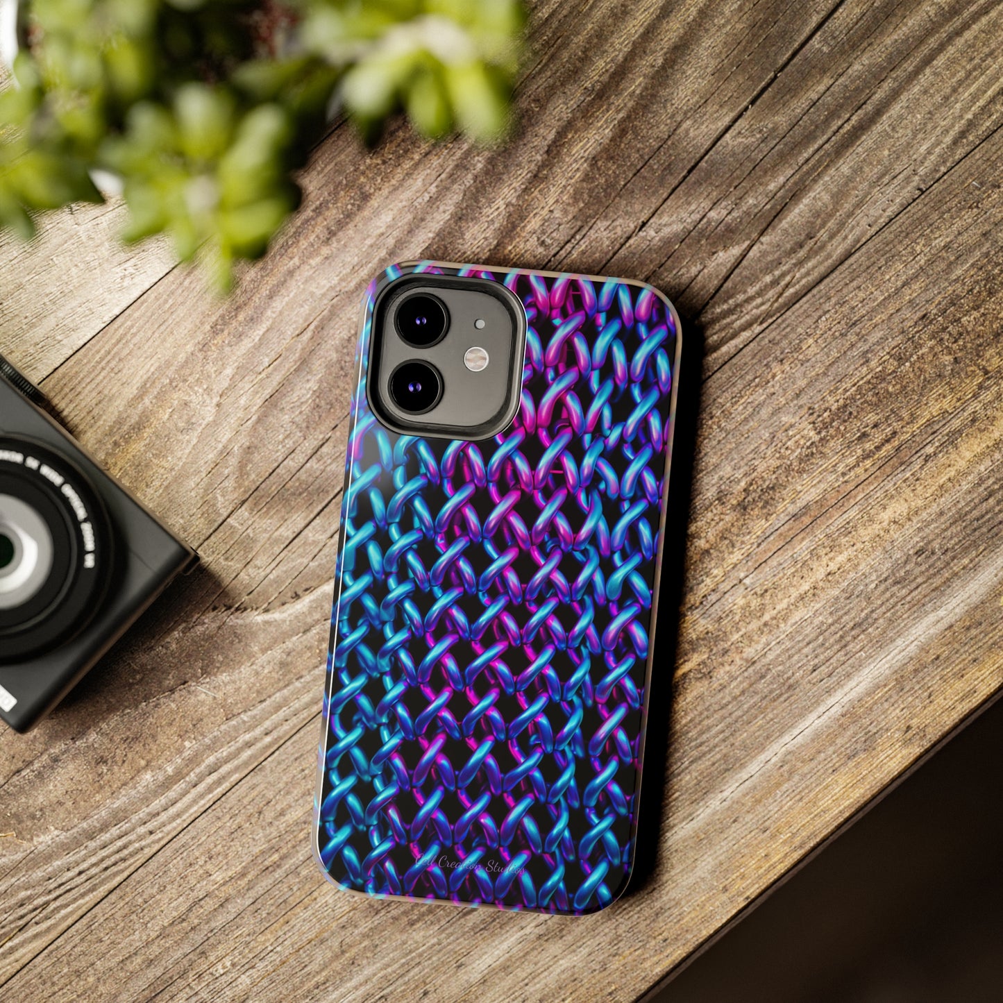 Introducing the "Neon Chainlink Glow" Cell Phone Case – Illuminate Your Style with Vibrant Chain Pattern Design -Tough Phone Cases