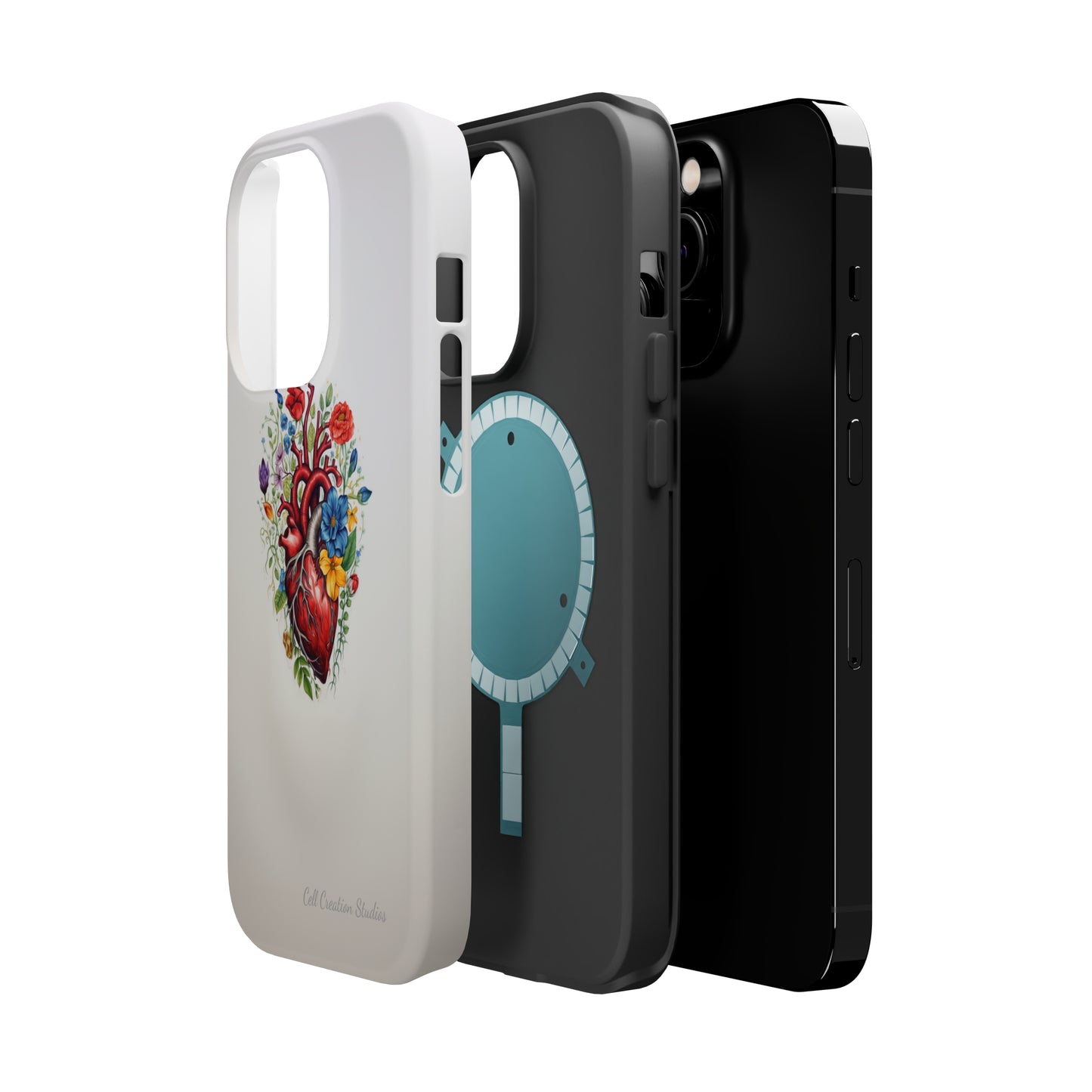 "Floral Heart Harmony" -MagSafe Tough iPhone Cases