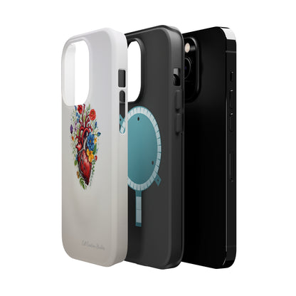 "Floral Heart Harmony" -MagSafe Tough iPhone Cases