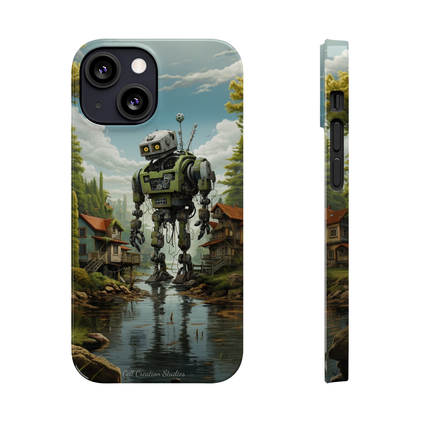 Introducing the "Robo-Rescue" Cell Phone Case – Witness a Heartwarming Scene of Robot Seeking Assistance -Slim Phone Cases