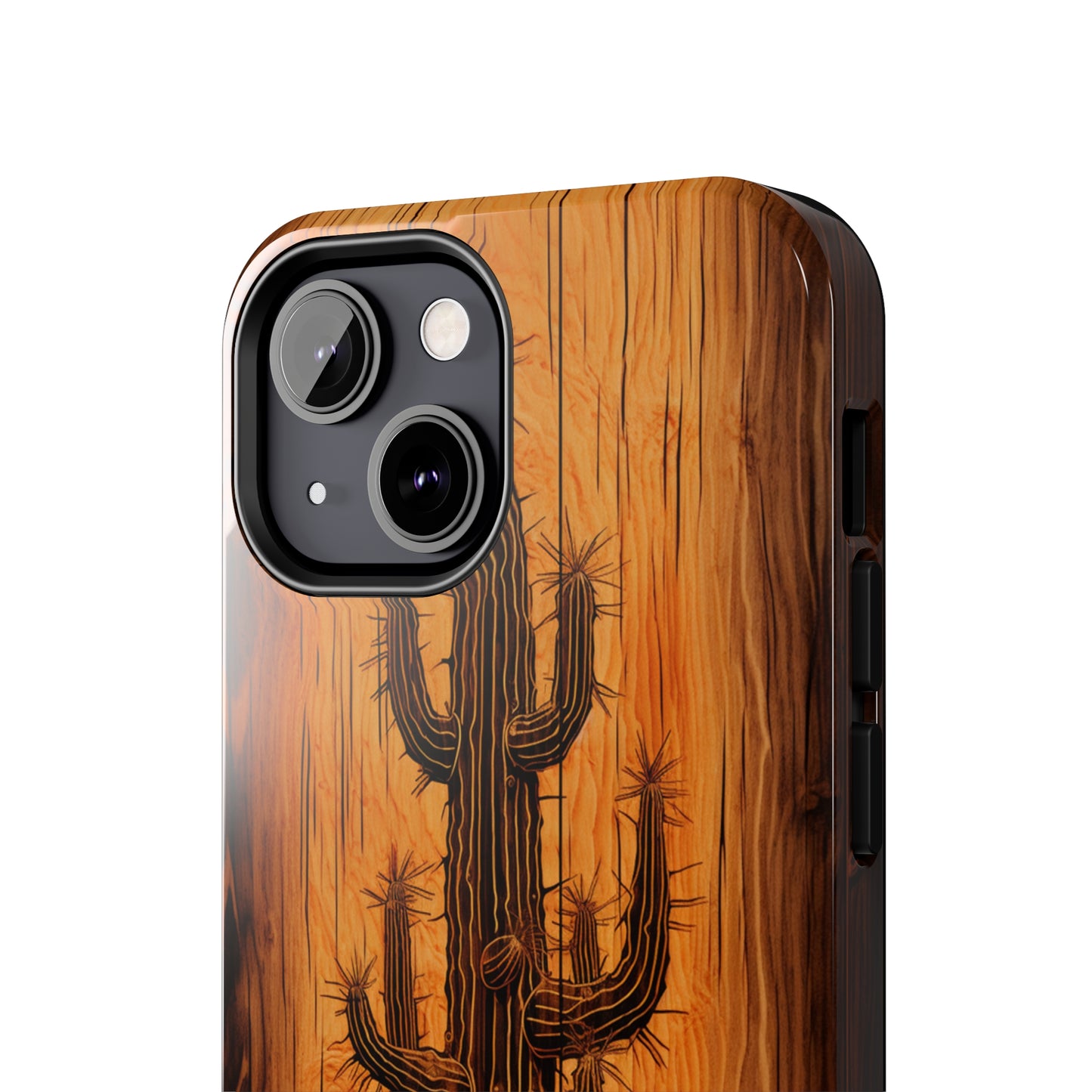 "Cactus Burnt Wood" Phone Case -Tough Phone Cases