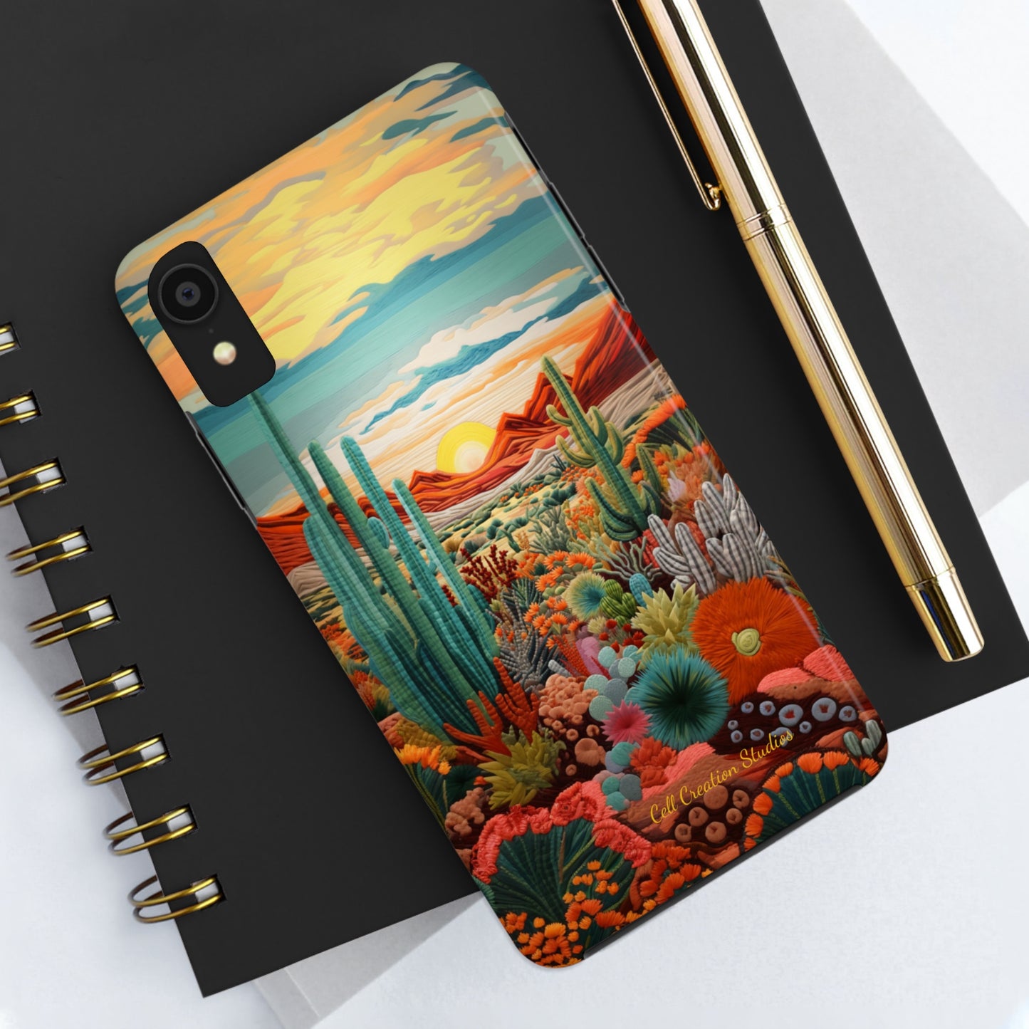 "Desert Bloom Embroidery" -Tough iPhone Cases