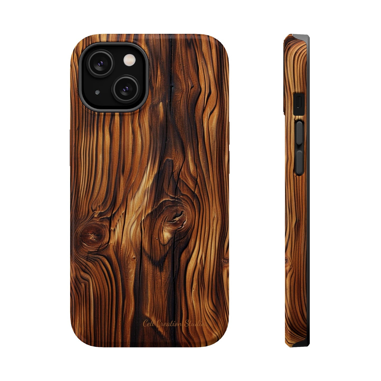 "Wood Grain Elegance" -MagSafe Tough iPhone Cases