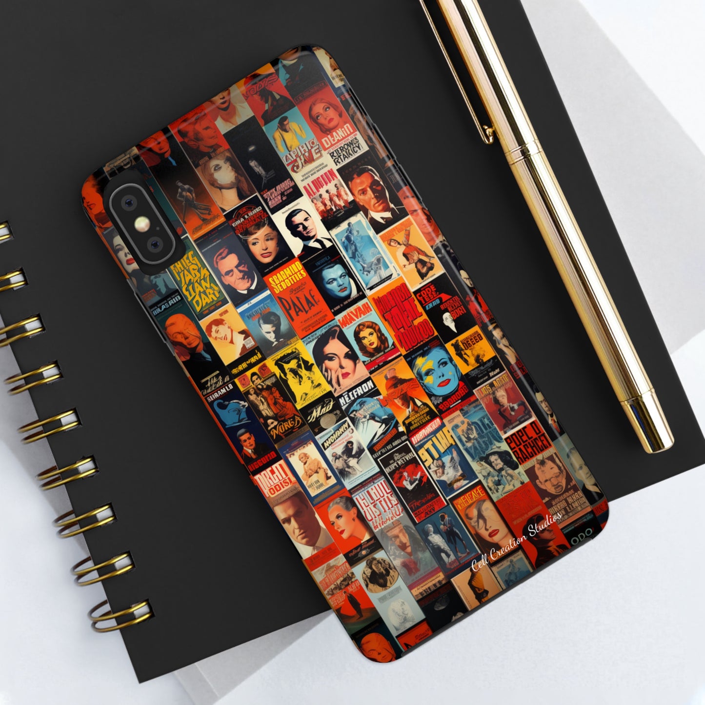 Introducing the "Vintage Movie Poster Collage" Cell Phone Case – Timeless Hollywood Charm -Tough Phone Cases