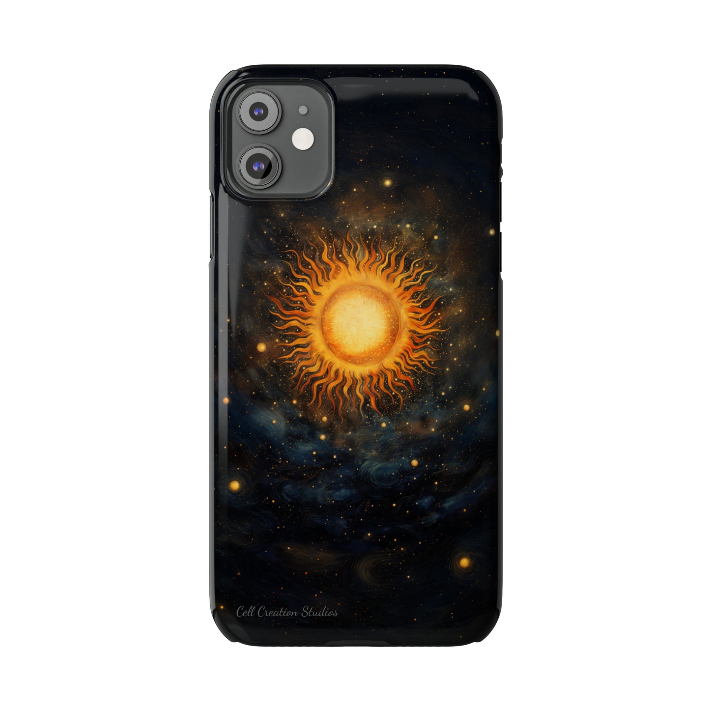 Introducing the "Celestial Sun and Stars" Cell Phone Case – Carry the Cosmos with You -Slim Phone Cases