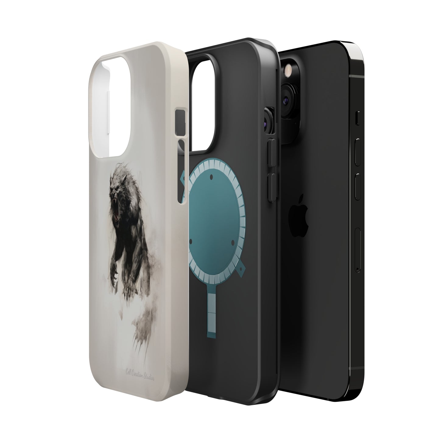 "Moonlit Shadow" Werewolf Sketch Cell Phone Case -MagSafe Tough Cases