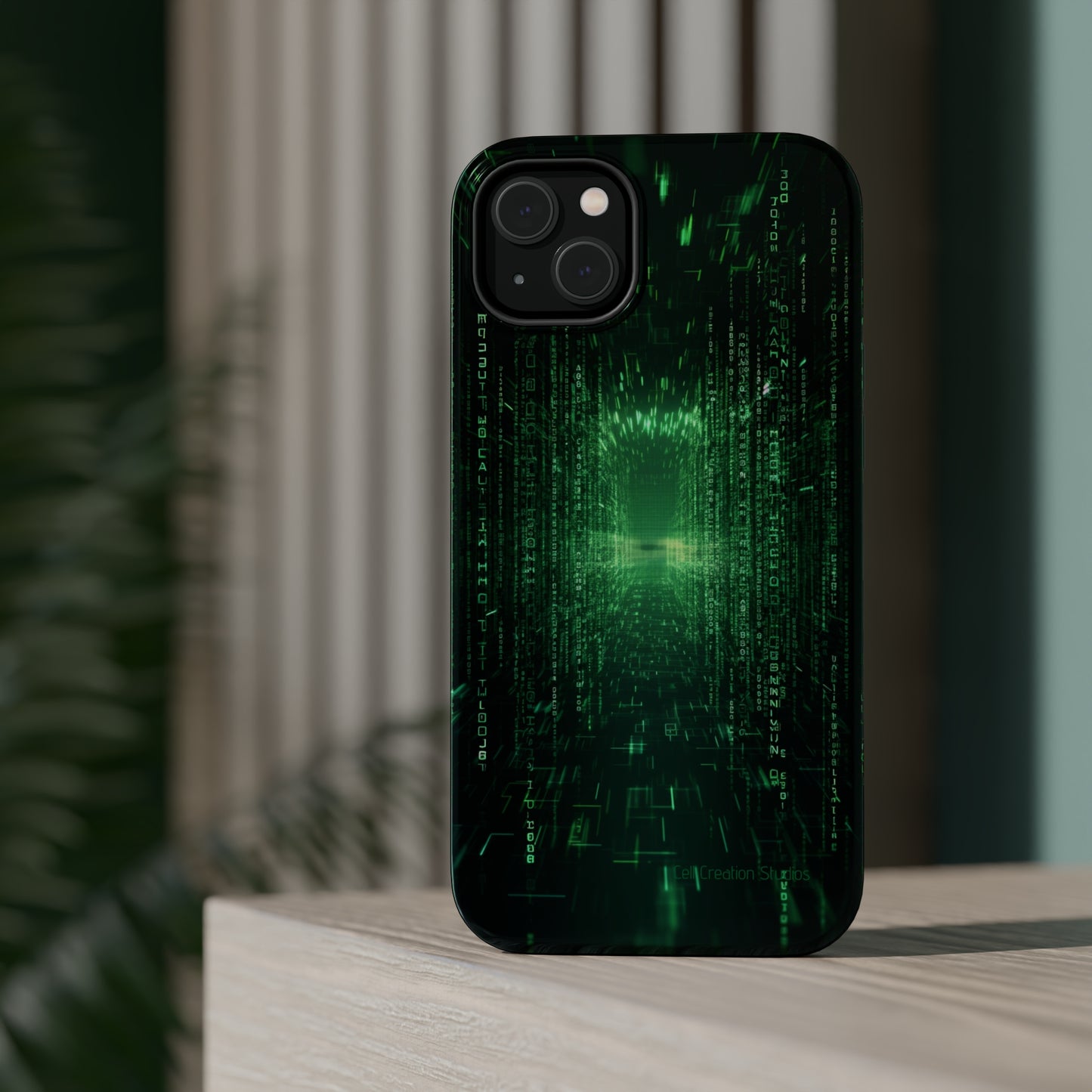 Introducing our "Digital Code Stream" Cell Phone Case – where style meets technology for your device's protection -MagSafe Tough Cases