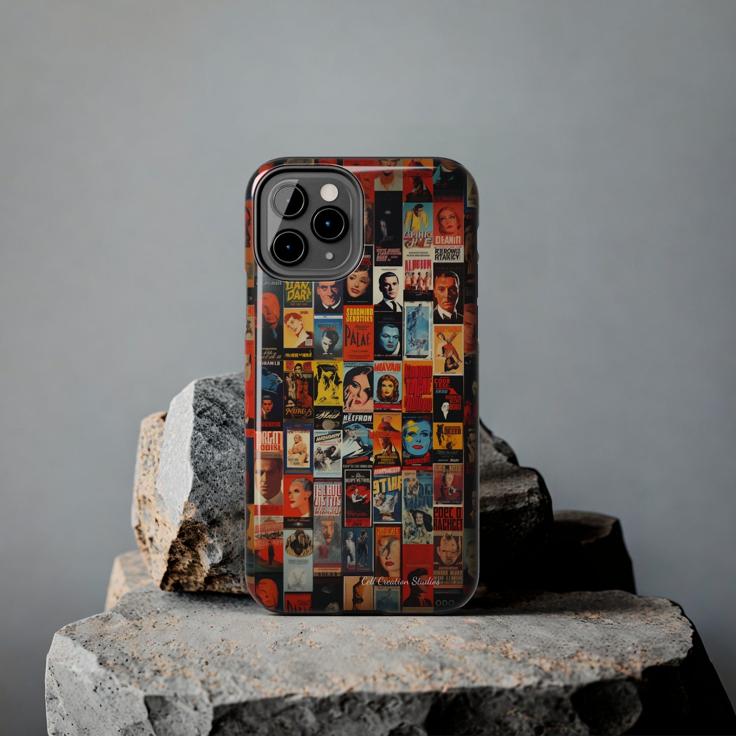 Introducing the "Vintage Movie Poster Collage" Cell Phone Case – Timeless Hollywood Charm -Tough Phone Cases