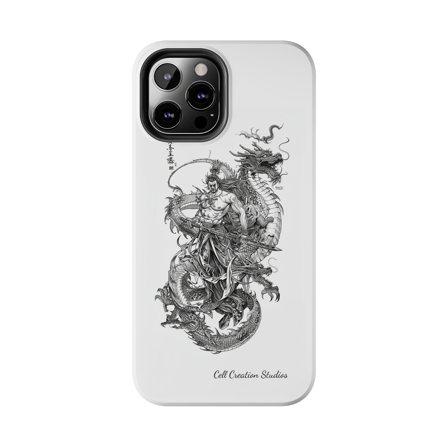 "Samurai and Dragon Sketch" -Tough iPhone Cases