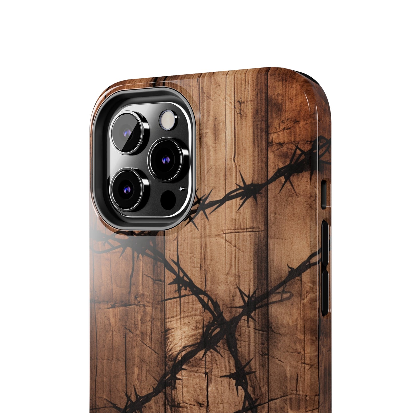 "Elegant Barb Wire on Wood" Embrace Rustic Style -Tough Phone Cases