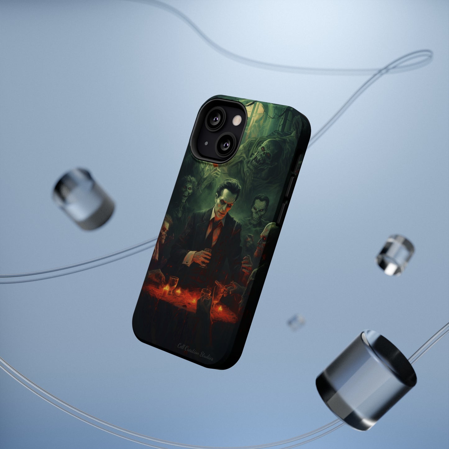 Introducing the "Dracula's Halloween Soiree" Cell Phone Case – Join the Spooky Gathering -MagSafe Tough Cases