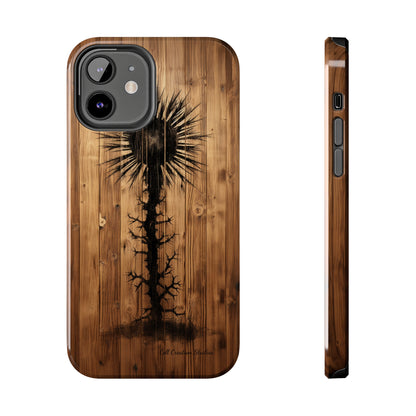 "Desert Plant on Wood Themed Phone Case: Embrace Nature's Beauty"-Tough Phone Cases