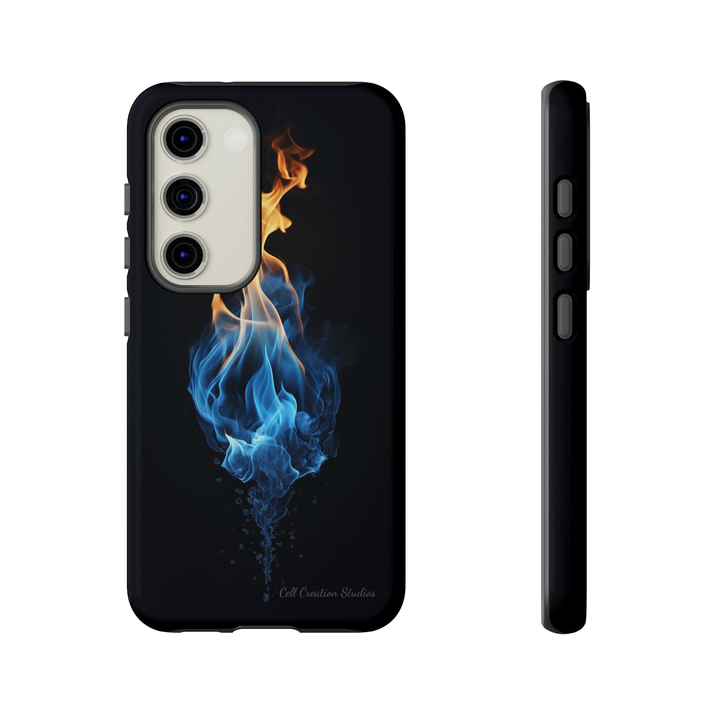 "Elegant Blue and Orange Flame" Phone Case: Ignite Your Style -Tough Cases