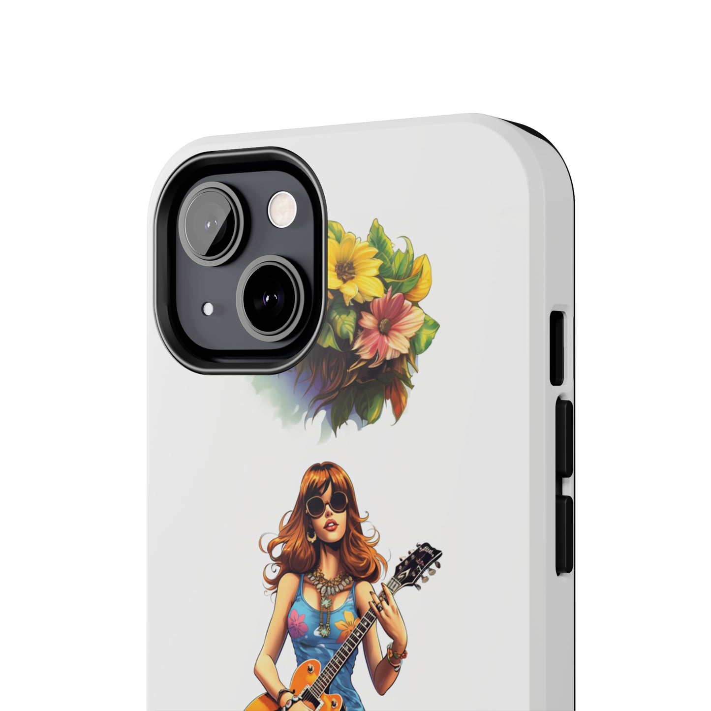 Introducing the "Hippie Chick Groove" Cell Phone Case – Retro Vibes and Musical Delight -Tough Phone Cases