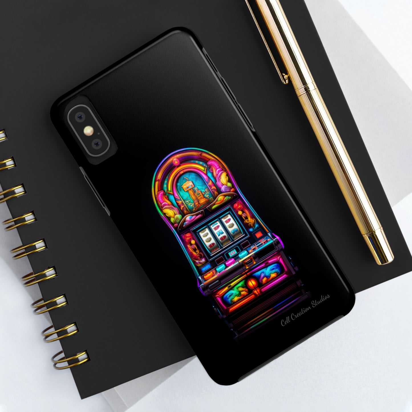 Introducing the "Vibrant Slot Frenzy" Cell Phone Case – Experience the Thrill of Colors and Luck -Tough Phone Cases