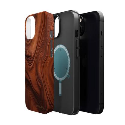 The "Natural Elegance" Wood Pattern Phone Case -MagSafe Tough Cases