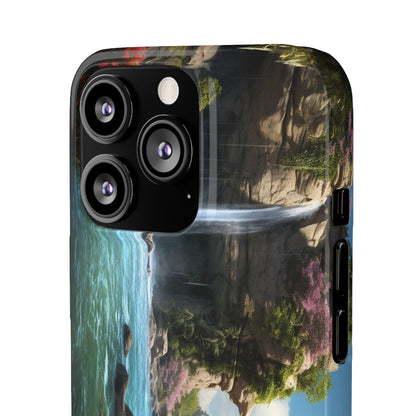 Introducing the "Nature's Cascade" Cell Phone Case – Capture Majestic Beauty with Rock Cliffs and Waterfall! -Snap Cases