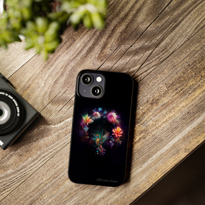 Introducing the "Floral Harmony Hummingbird" Cell Phone Case – Where Elegance Meets Nature -Slim Phone Cases