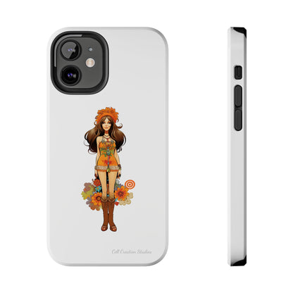 Introducing the "Groovy Hippie Chick" Cell Phone Case – Peace, Love, and Retro Style -Tough Phone Cases