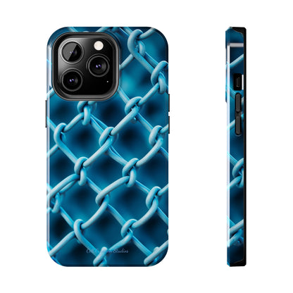 Introducing the "Elegant Chainlink" Cell Phone Case – Embrace Contemporary Style with Blue Chain Link Design -Tough Phone Cases