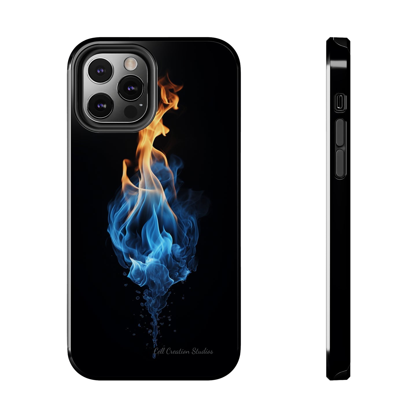 "Elegant Blue and Orange Flame" Phone Case: Ignite Your Style -Tough Phone Cases