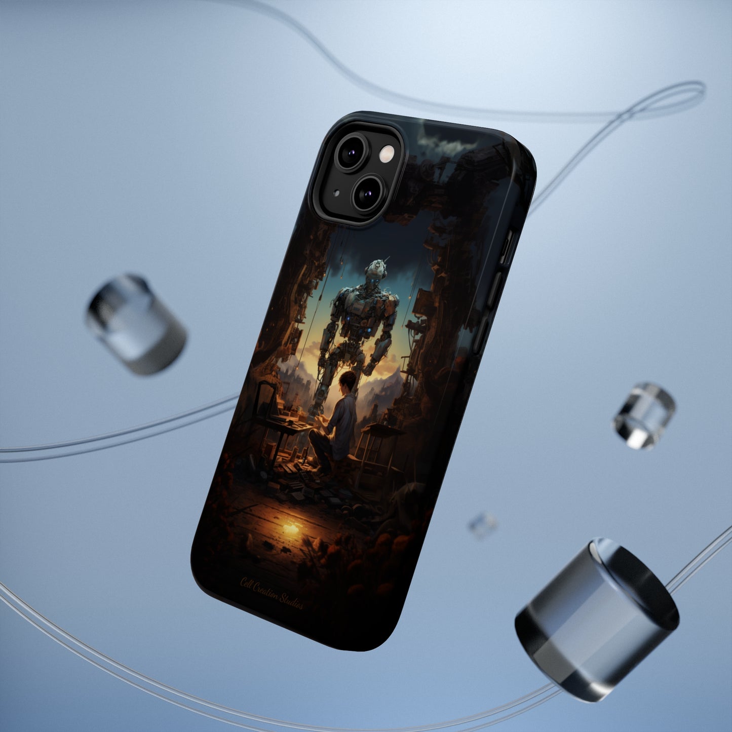 Introducing the "Mechanical Bond" Cell Phone Case – Witness a Captivating Moment of Giant Robot and Boy -MagSafe Tough Cases