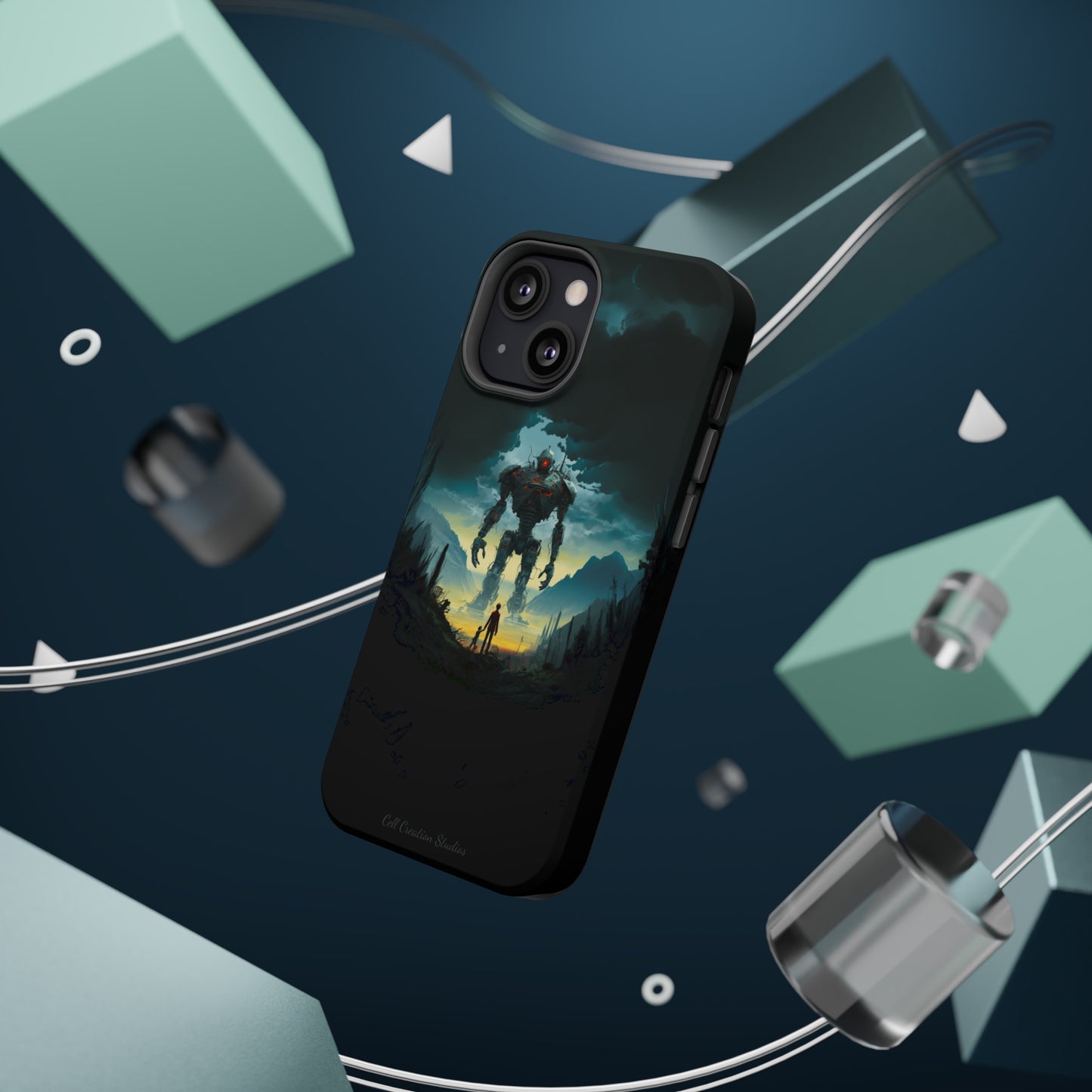 Introducing the "Rising Titan" Cell Phone Case – Witness the Astonishing Emergence of a Giant Robot! -MagSafe Tough Cases