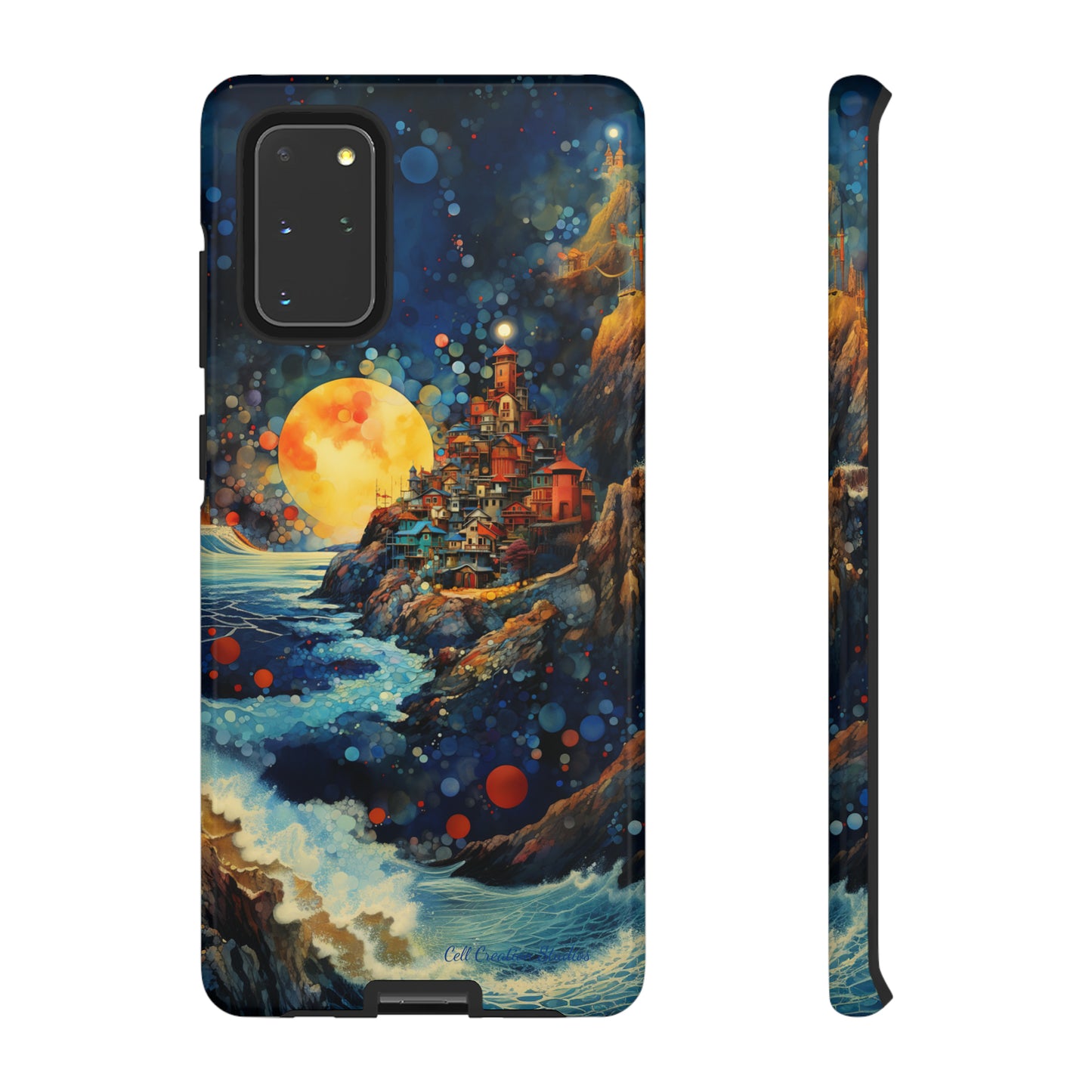 "Moonlit Coastal Vista" -Tough Samsung Phone Cases