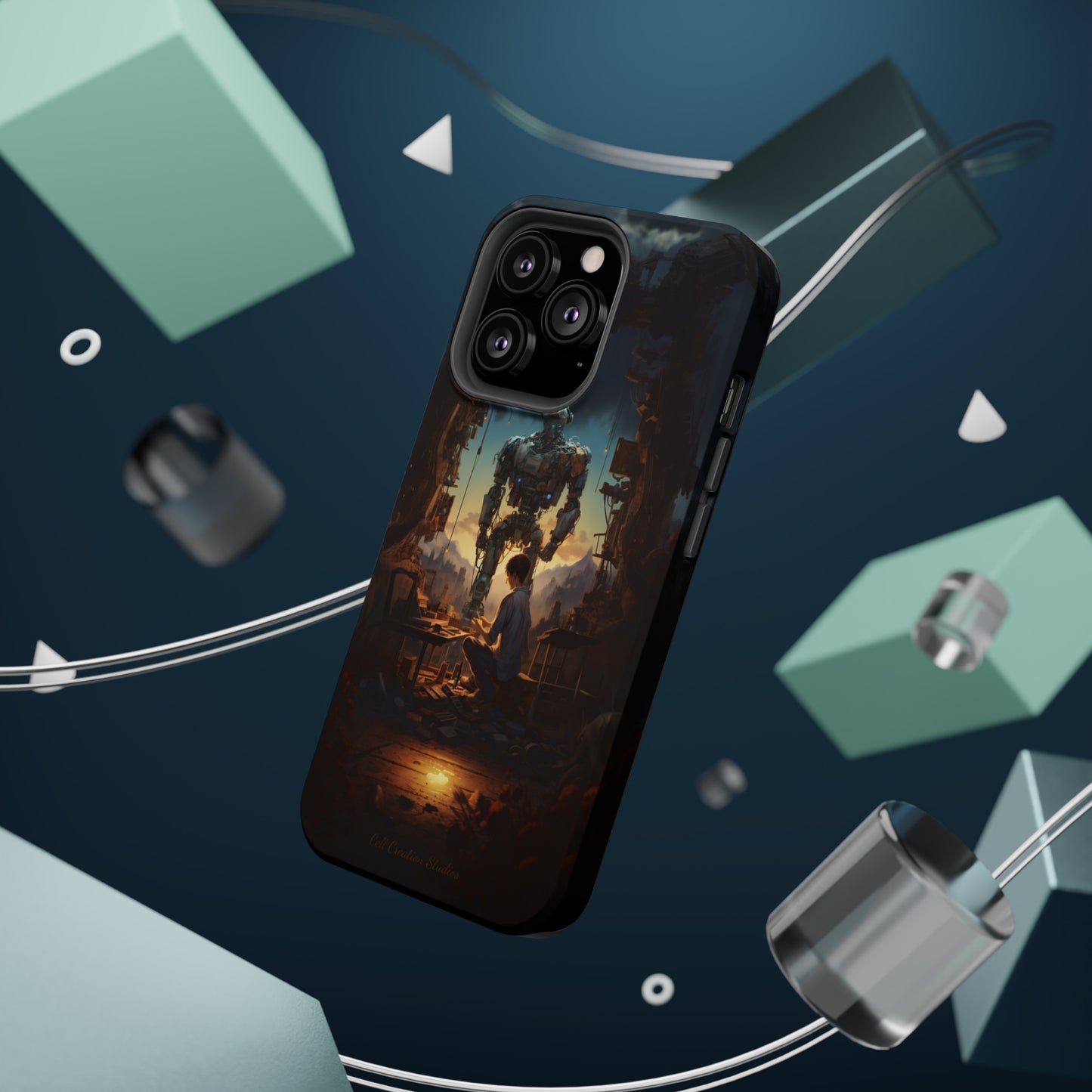 Introducing the "Mechanical Bond" Cell Phone Case – Witness a Captivating Moment of Giant Robot and Boy -MagSafe Tough Cases