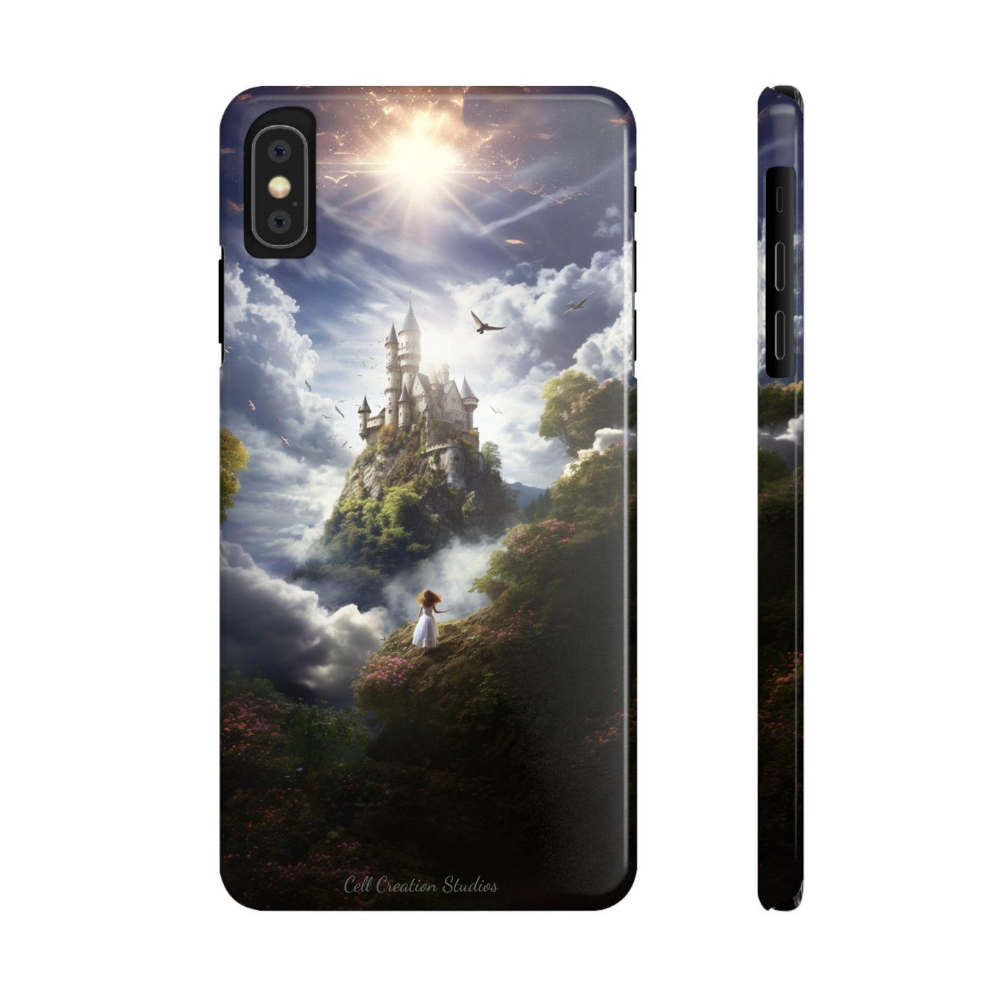 Introducing the "Enchanted Discovery" Cell Phone Case – Embark on a Journey of Magic with a Girl and a Magical Castle! -Slim Phone Cases