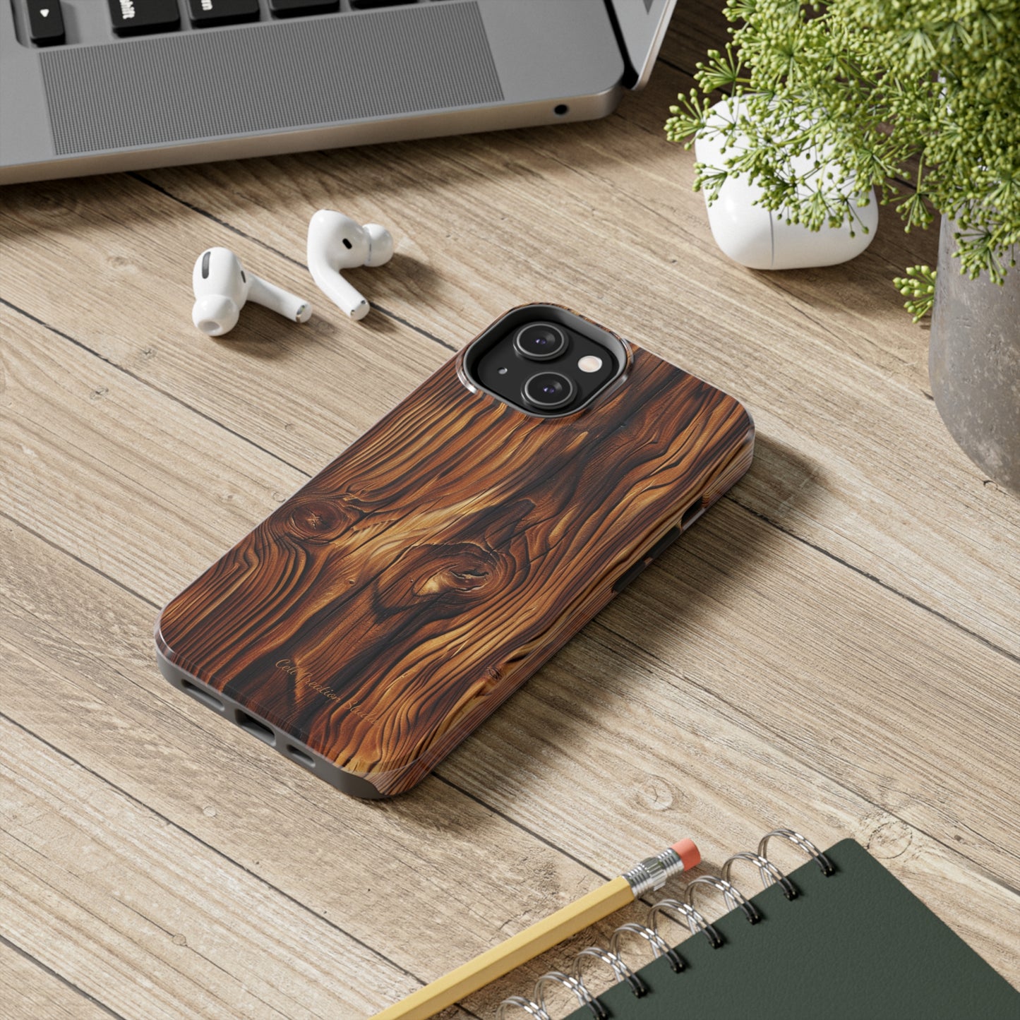 "Wood Grain Elegance" -Tough iPhone Cases