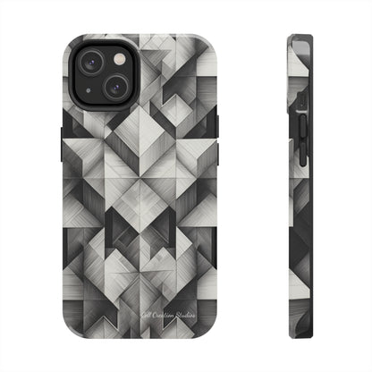 The "Black and White Geometric Pattern" Cell Phone Case- Elevate Your Phone's Style-Tough Phone Cases