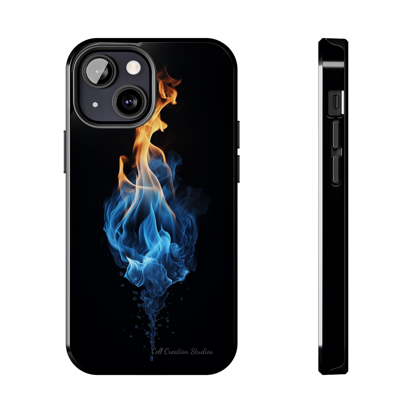 "Elegant Blue and Orange Flame" Phone Case: Ignite Your Style -Tough Phone Cases