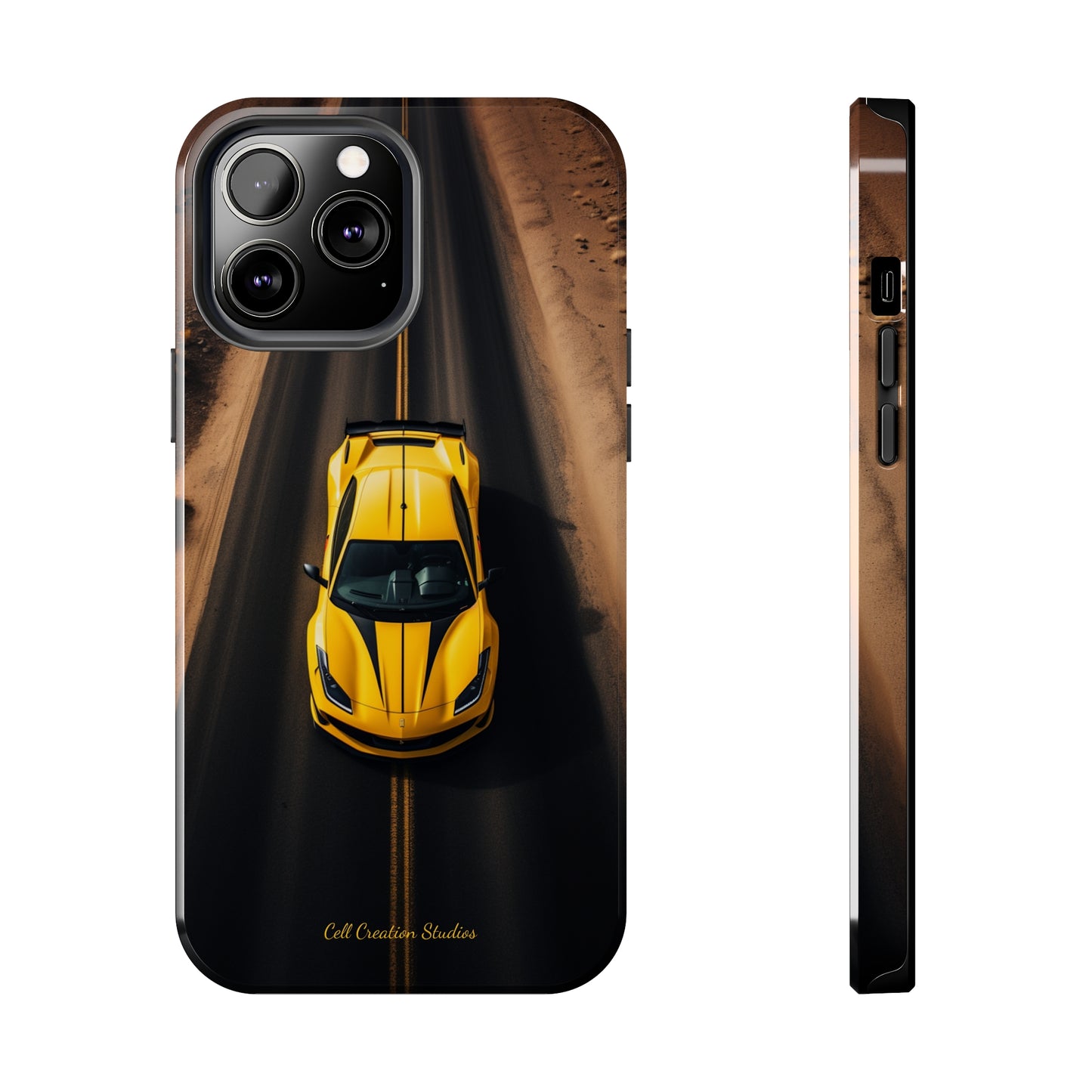 Introducing the "Desert Speedster" Cell Phone Case – Feel the Thrill of a Ferrari Racing through the Desert! -Tough Phone Cases