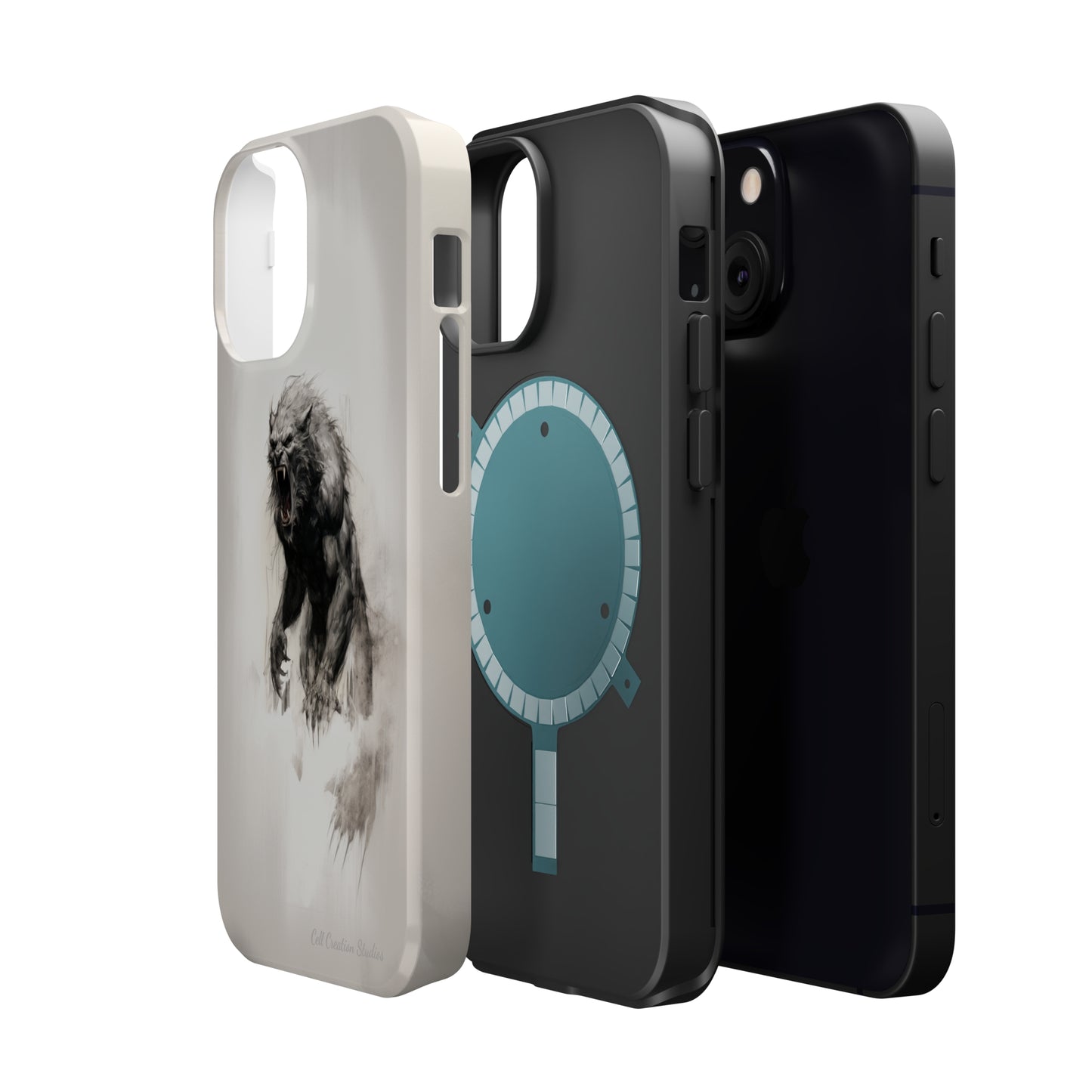 "Moonlit Shadow" Werewolf Sketch Cell Phone Case -MagSafe Tough Cases