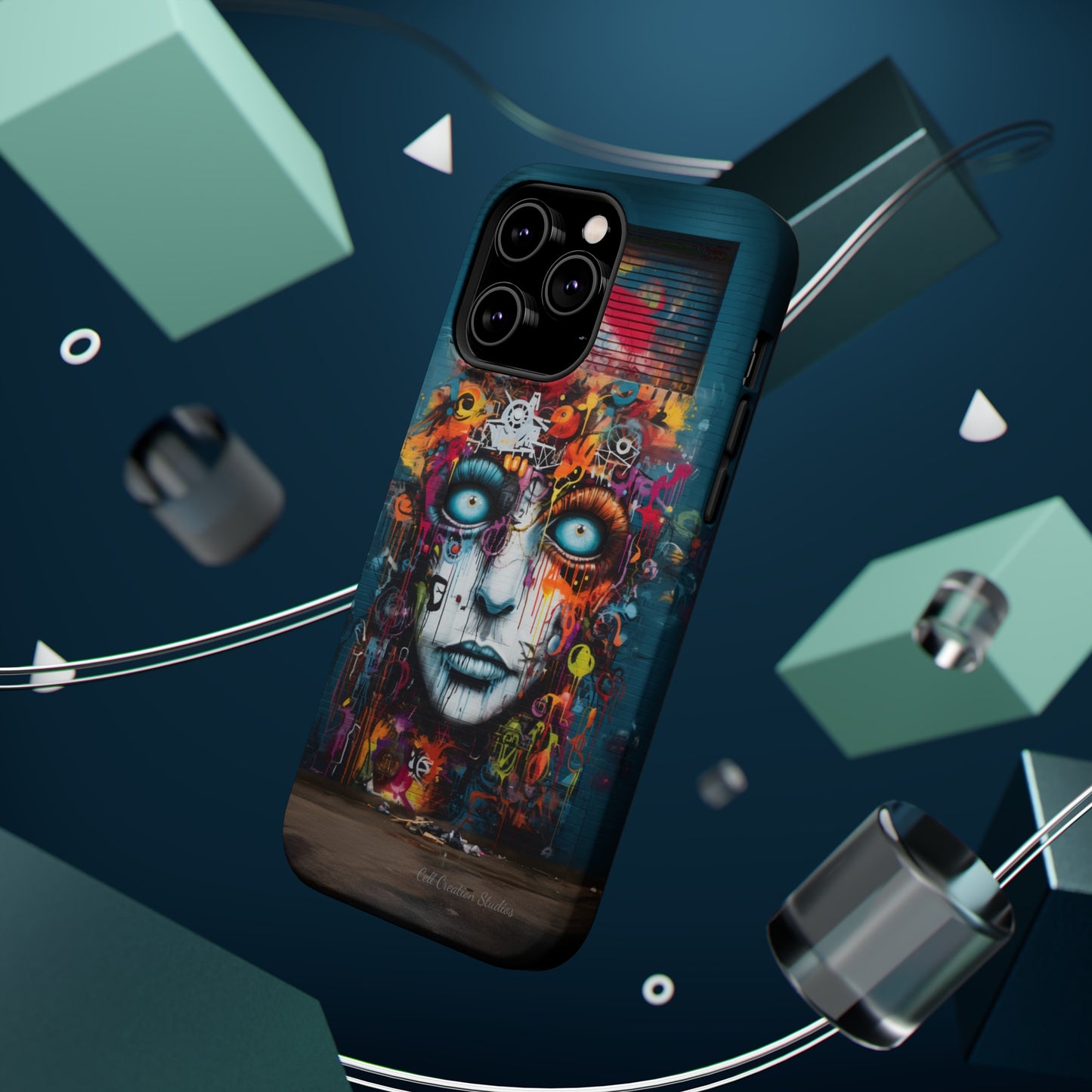 Elevate Your Style with our "Graffiti Face Concrete Wall" Phone Case -MagSafe Tough Cases