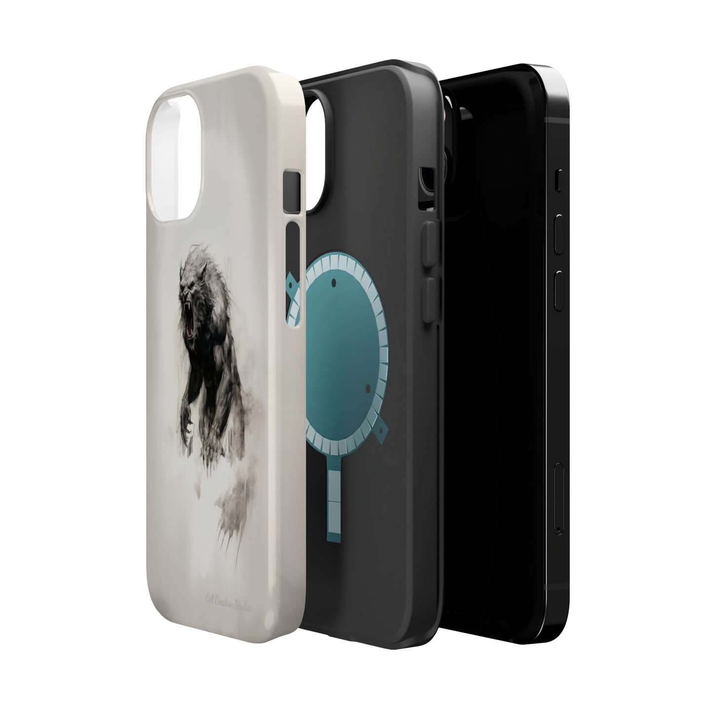 "Moonlit Shadow" Werewolf Sketch Cell Phone Case -MagSafe Tough Cases