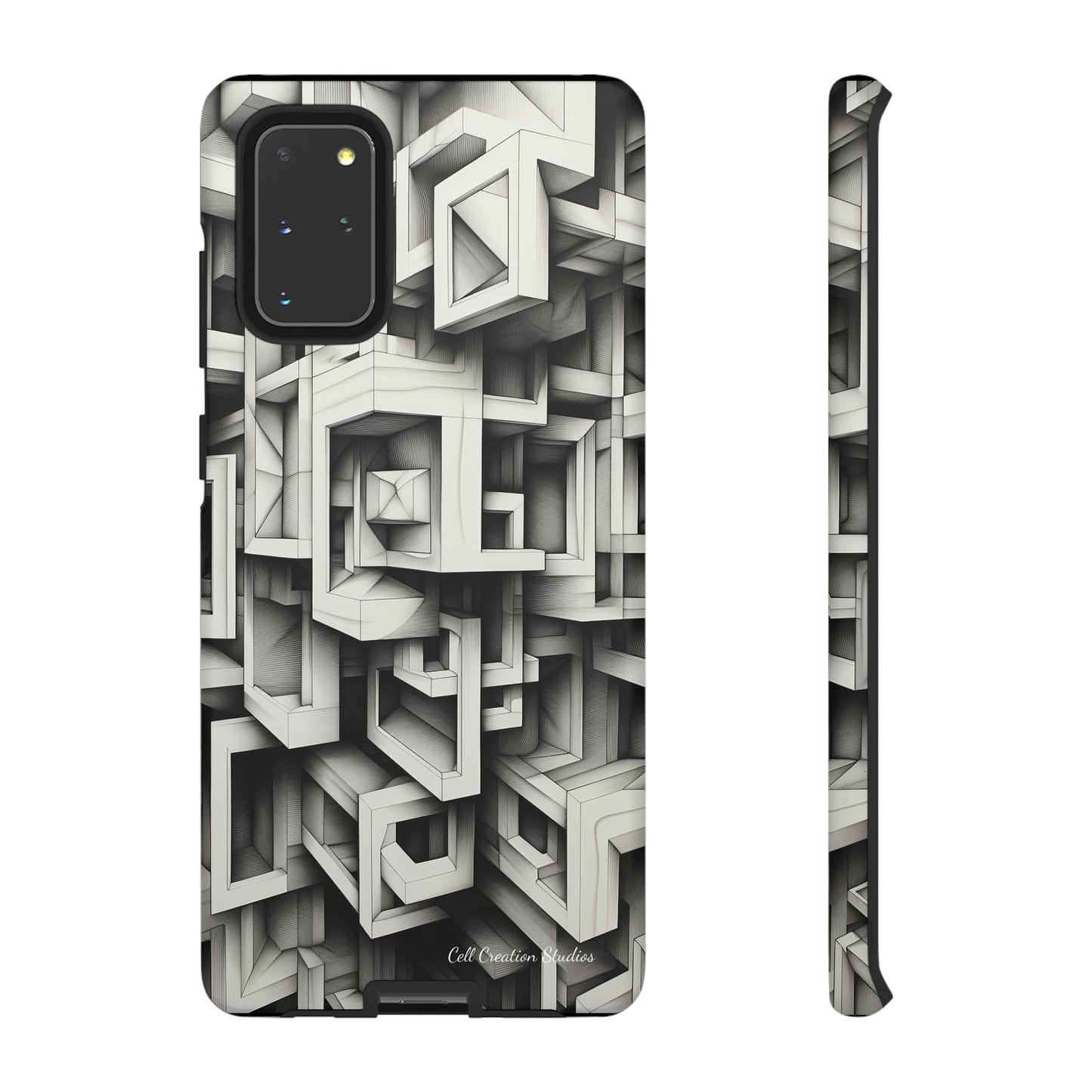 The "Geometric Right Angles" Cell Phone Case -Experience Sleek Simplicity-Tough Phone Cases-Tough Cases