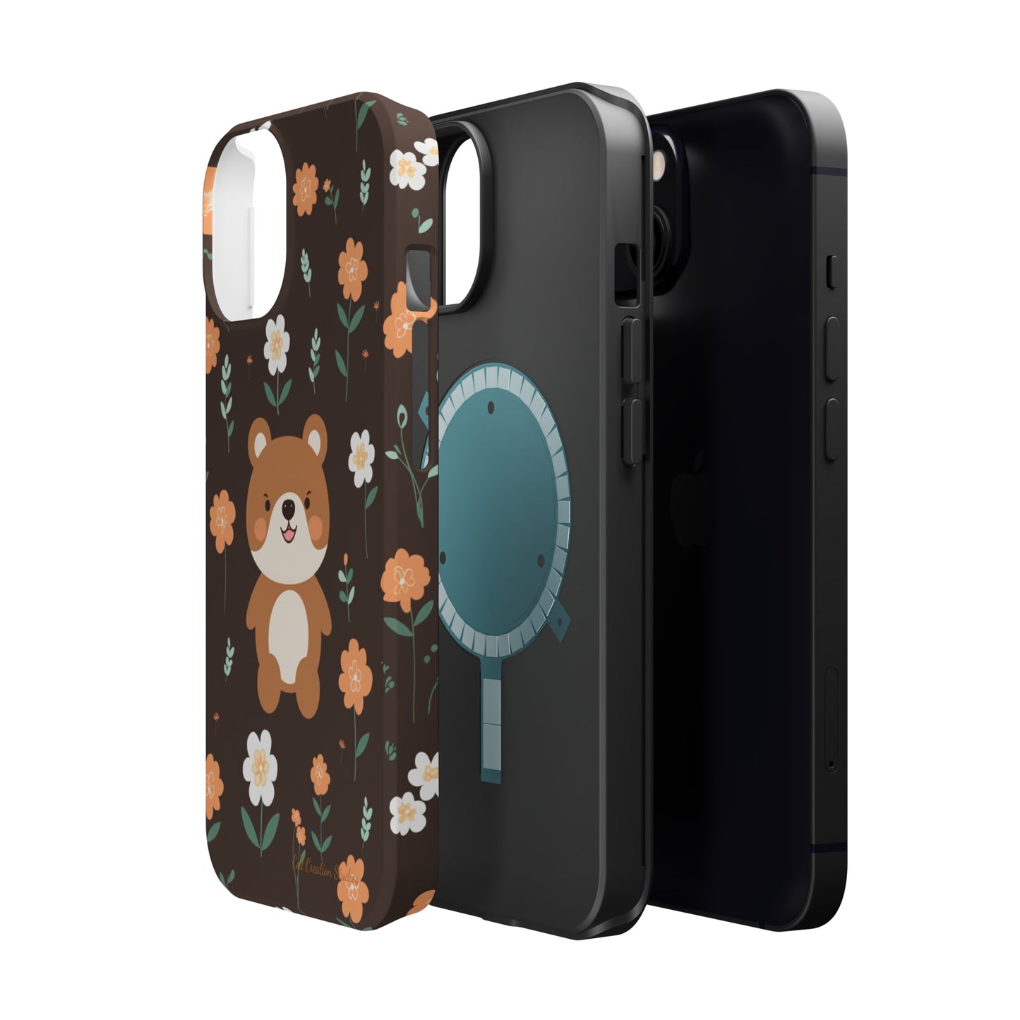 "Floral Bear Elegance" -MagSafe Tough Phone Cases