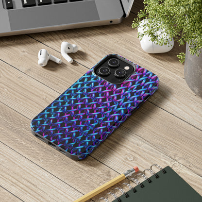 Introducing the "Neon Chainlink Glow" Cell Phone Case – Illuminate Your Style with Vibrant Chain Pattern Design -Tough Phone Cases