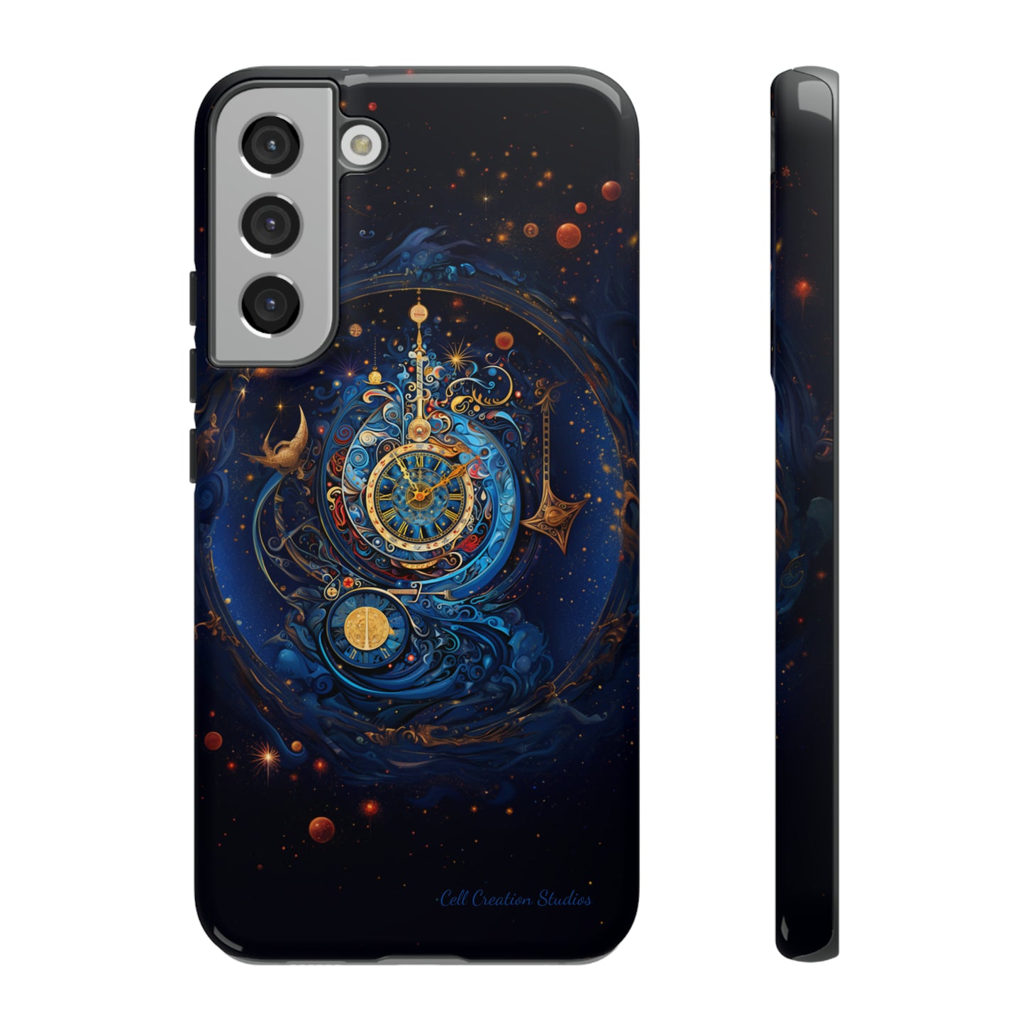 "Cosmic Clock Elegance" -Tough Samsung Phone Cases