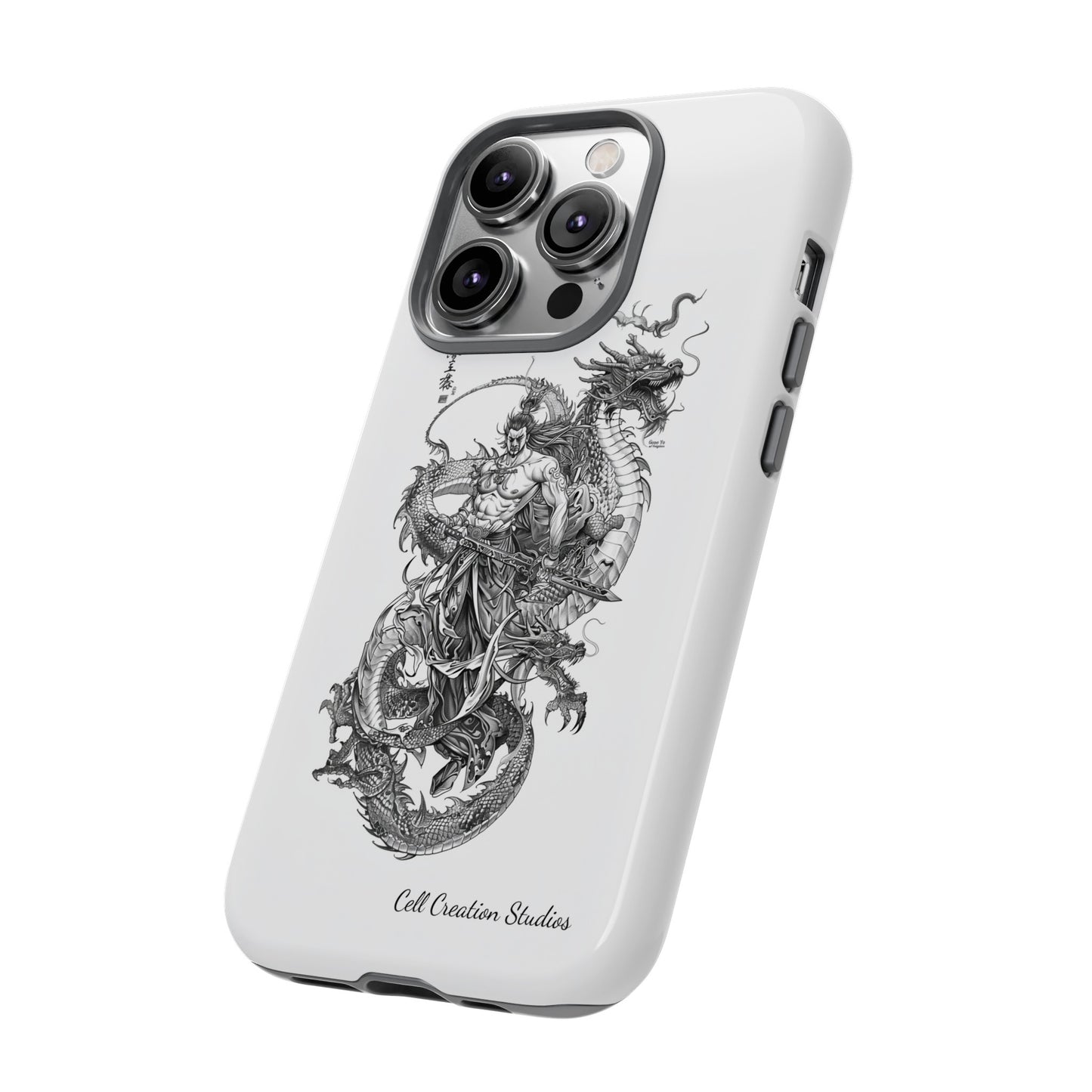 "Samurai and Dragon Sketch" -Tough iPhone Cases