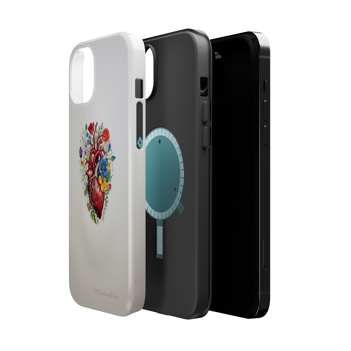 "Floral Heart Harmony" -MagSafe Tough iPhone Cases