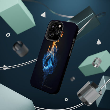 "Elegant Blue and Orange Flame" Phone Case: Ignite Your Style -MagSafe Tough Cases