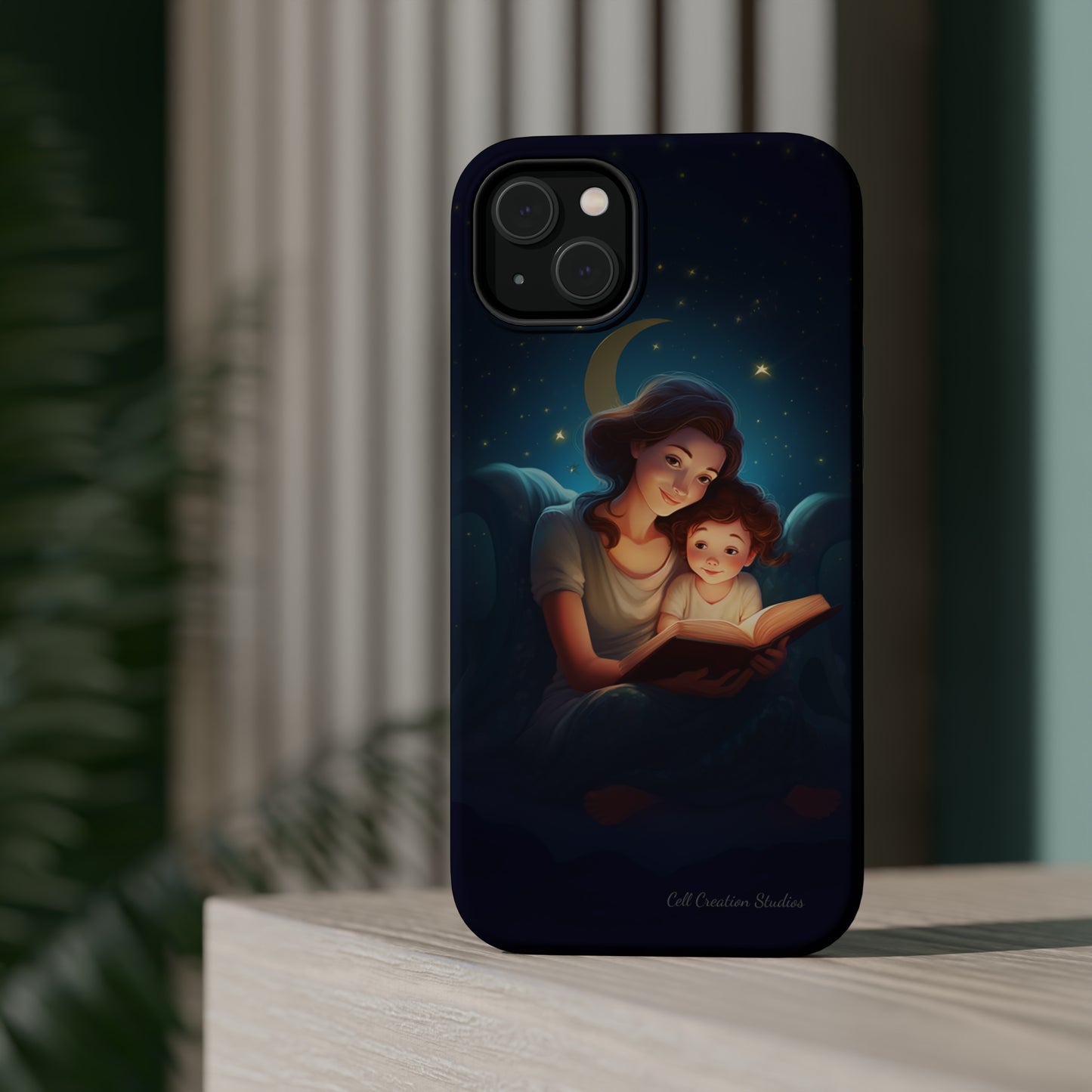 Introducing the "Bedtime Story Bliss" Cell Phone Case – Cherish Heartwarming Moments with Every Glance -MagSafe Tough Cases