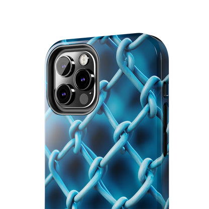 Introducing the "Elegant Chainlink" Cell Phone Case – Embrace Contemporary Style with Blue Chain Link Design -Tough Phone Cases