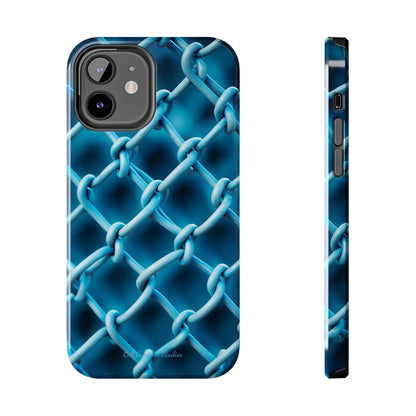 Introducing the "Elegant Chainlink" Cell Phone Case – Embrace Contemporary Style with Blue Chain Link Design -Tough Phone Cases