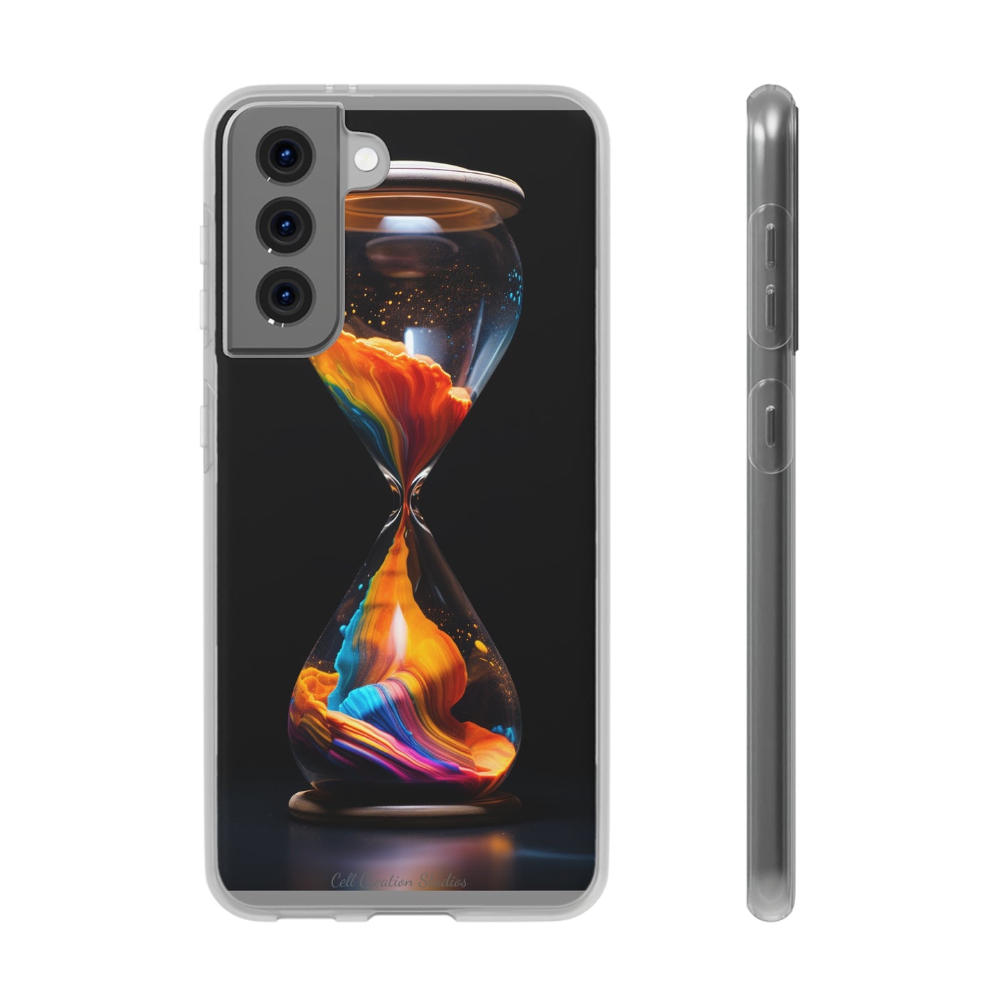 Introducing the "Vibrant Sands of Time" Cell Phone Case – Embrace the Beauty of Colorful Hourglass Design -Flexi Cases