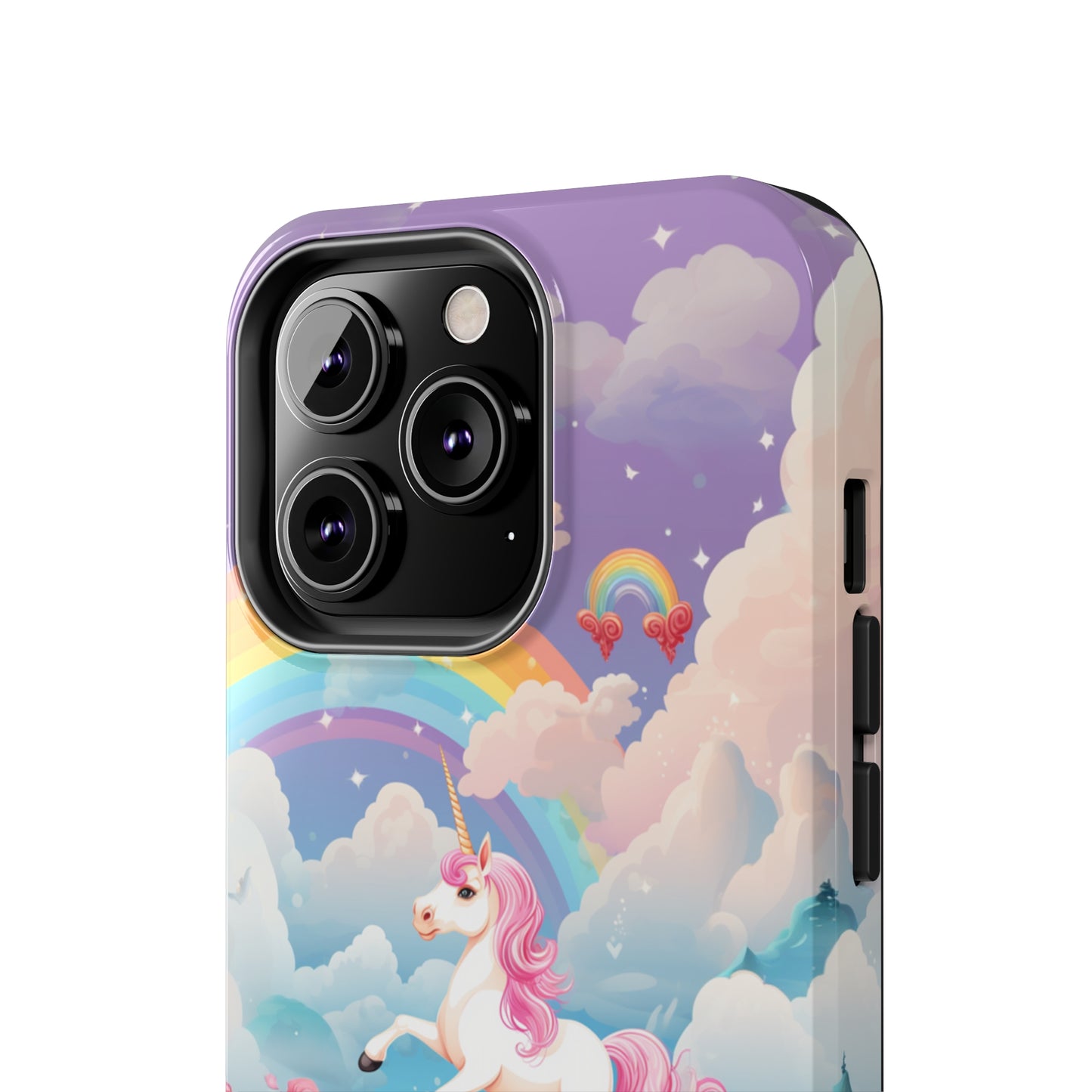 Introducing the "Floral Enchantment" Cell Phone Case – Embrace Your Imagination with a Unicorn in a Field of Flowers -Tough Phone Cases