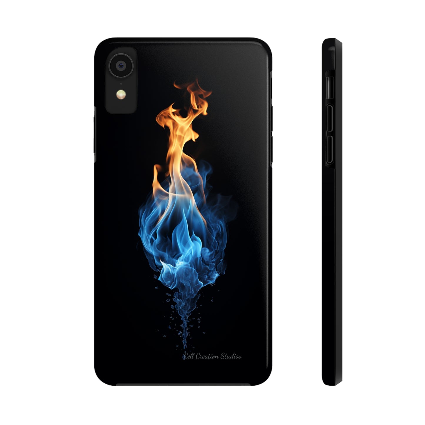 "Elegant Blue and Orange Flame" Phone Case: Ignite Your Style -Tough Phone Cases